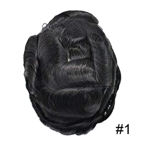 V-LOOP Men's Toupee - Natural Human Hair, Undetectable Hairpiece for Men