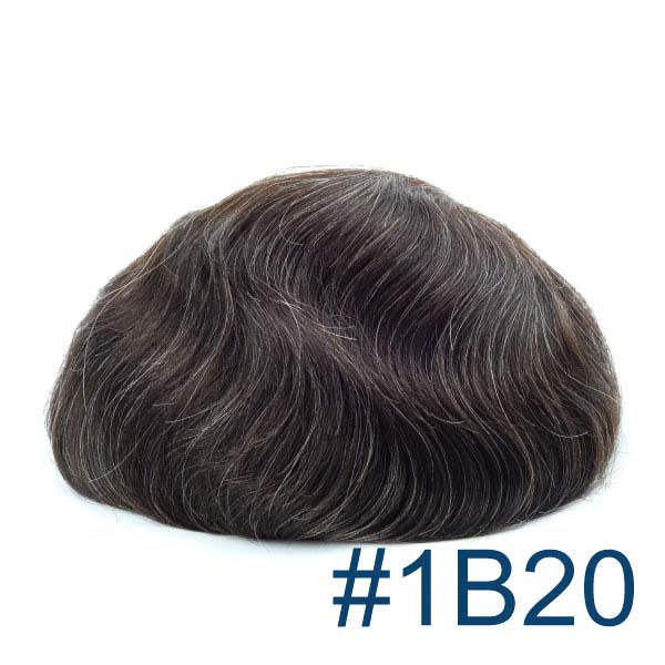 OX-SK Single Knot 0.12mm Skin Base Men's Toupee - Durable & Natural