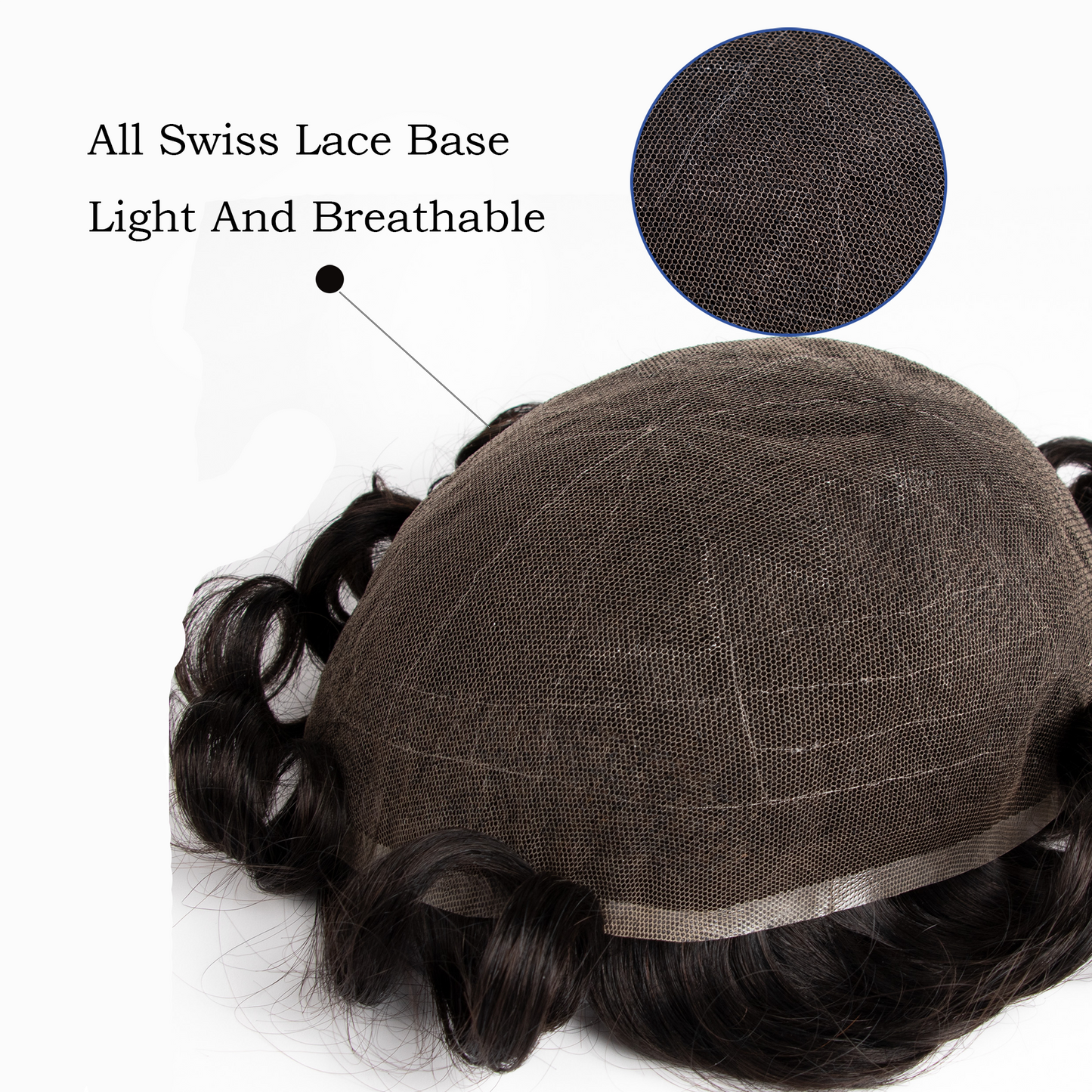 Full Swiss Lace Men's Toupee - Natural Hairline Human Hair Wig for Men, Breathable & Undetectable