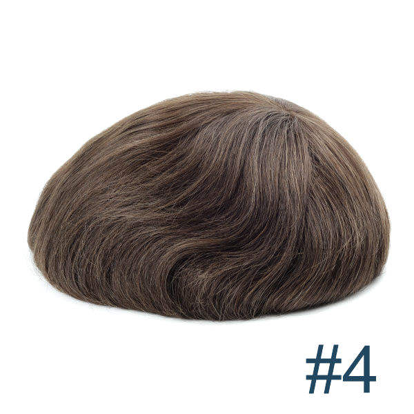 OX-SK Single Knot 0.12mm Skin Base Men's Toupee - Durable & Natural
