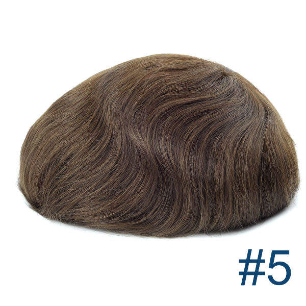 OX-SK Single Knot 0.12mm Skin Base Men's Toupee - Durable & Natural
