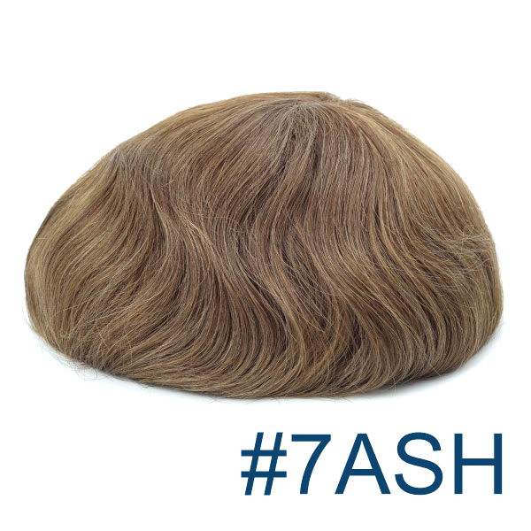 OX-SK Single Knot 0.12mm Skin Base Men's Toupee - Durable & Natural