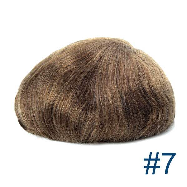 OX-SK Single Knot 0.12mm Skin Base Men's Toupee - Durable & Natural