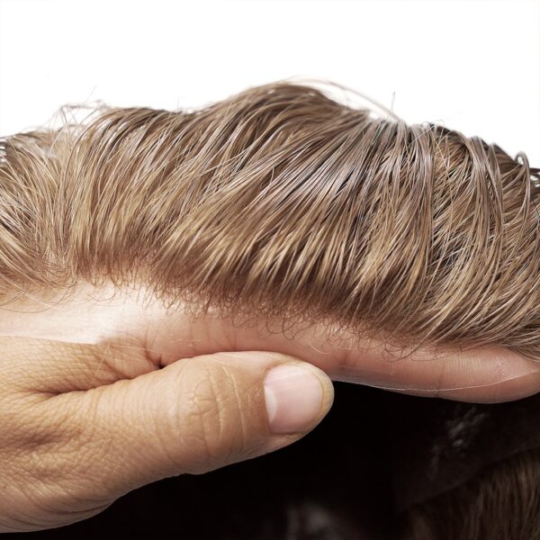 V-LOOP Men's Toupee - Natural Human Hair, Undetectable Hairpiece for Men