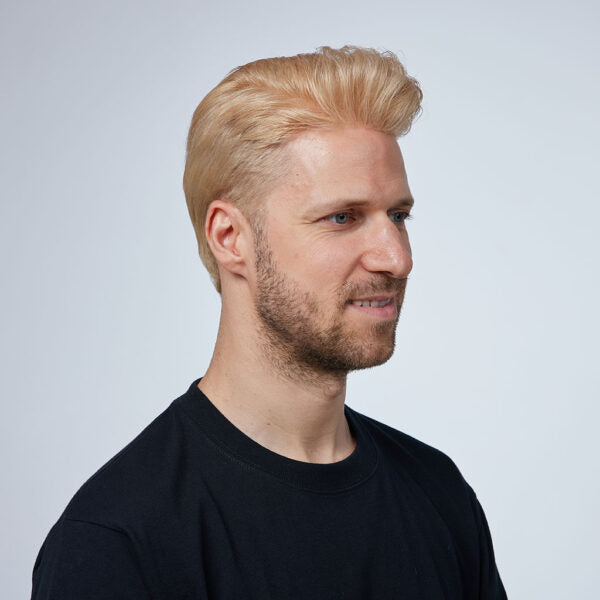 V-LOOP Men's Toupee - Natural Human Hair, Undetectable Hairpiece for Men