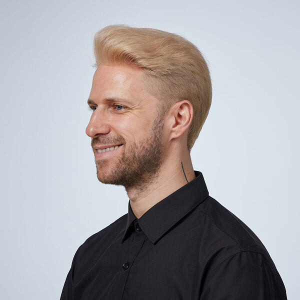 V-LOOP Men's Toupee - Natural Human Hair, Undetectable Hairpiece for Men