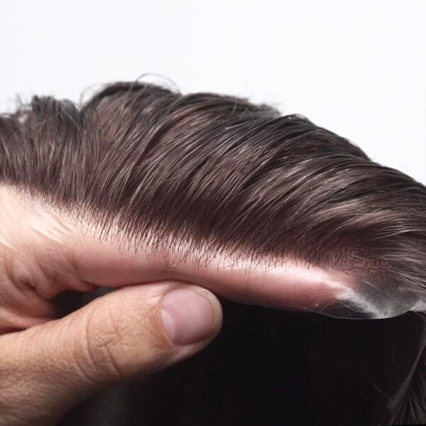 HS25-V : 0.03mm Ultra Thin Skin Men's Hair Systems With V-looped Human Hair