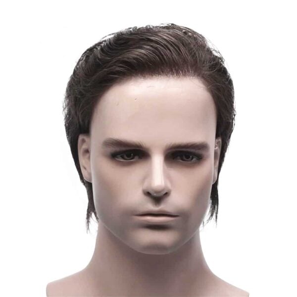 HS25-V : 0.03mm Ultra Thin Skin Men's Hair Systems With V-looped Human Hair