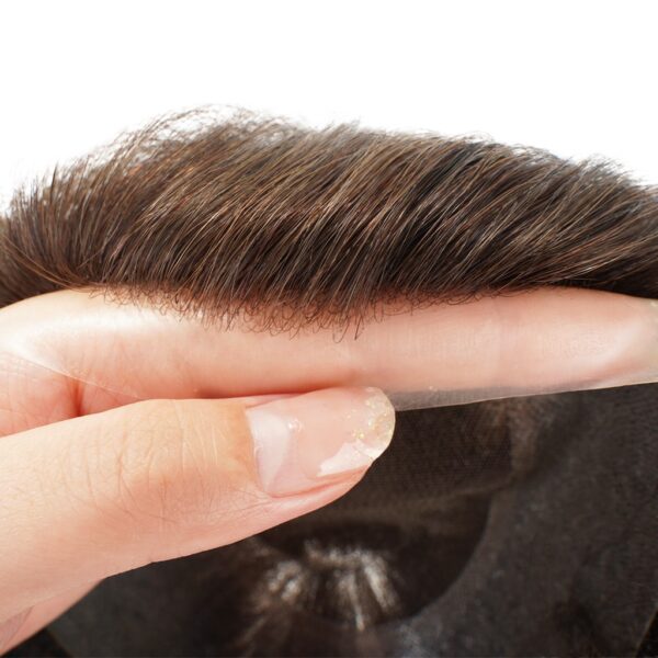 NewAustralia Swiss Lace Toupee with Extended Wider PU Perimeter Hair System