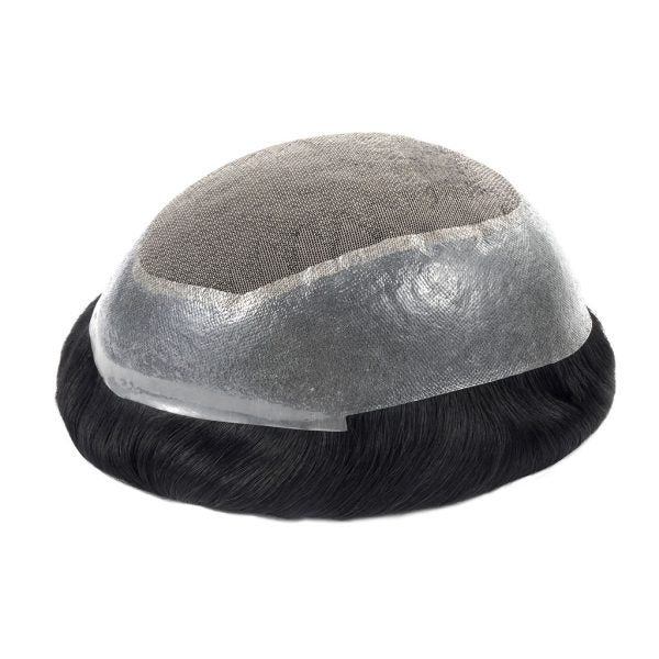 NewAustralia Swiss Lace Toupee with Extended Wider PU Perimeter Hair System