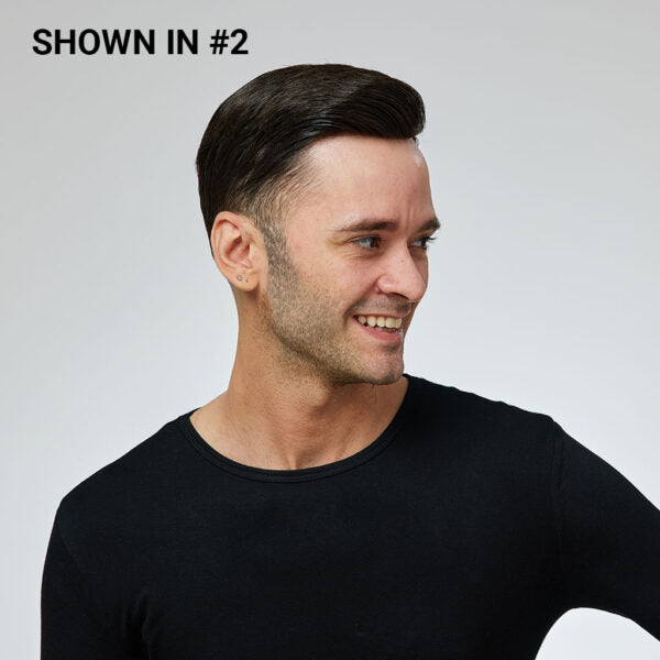 Q6 Swiss Lace Men's Toupee with PU Sides and Back – Premium Hair System for Men