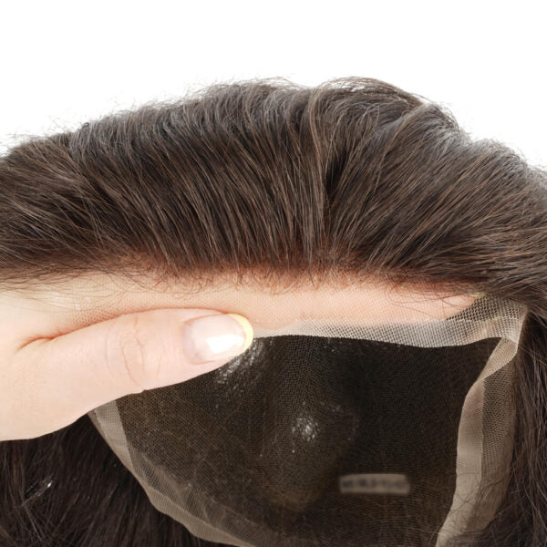 Full Lace Men's Toupee with Realistic Hairline & Parts - Wholesale