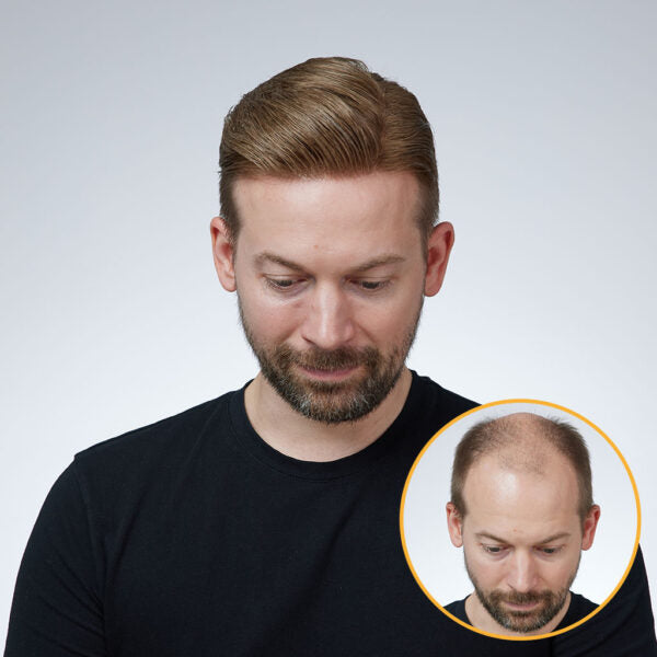 Monofilament Toupee for Men 80% Density
