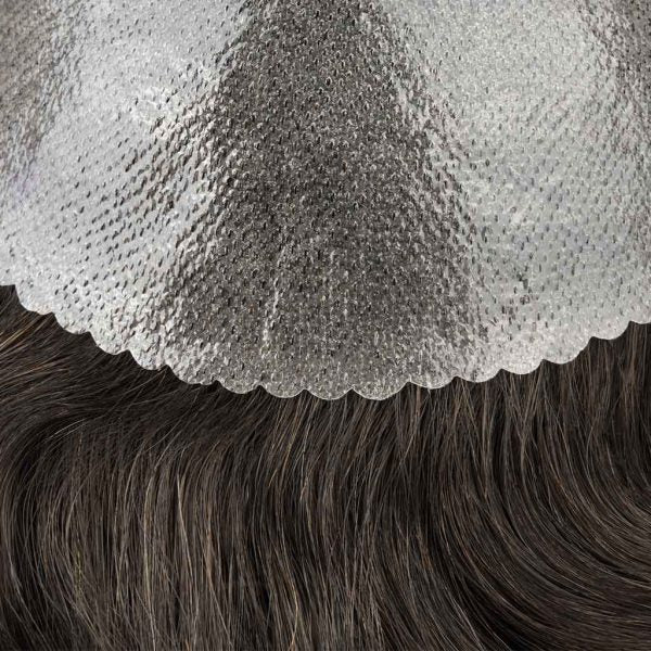 OX-SK Single Knot 0.12mm Skin Base Men's Toupee - Durable & Natural