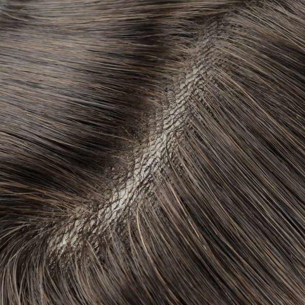 OX-SK Single Knot 0.12mm Skin Base Men's Toupee - Durable & Natural