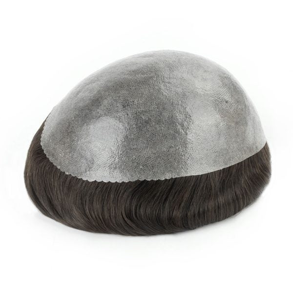 OX-SK Single Knot 0.12mm Skin Base Men's Toupee - Durable & Natural