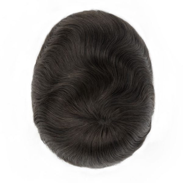 OX-SK Single Knot 0.12mm Skin Base Men's Toupee - Durable & Natural