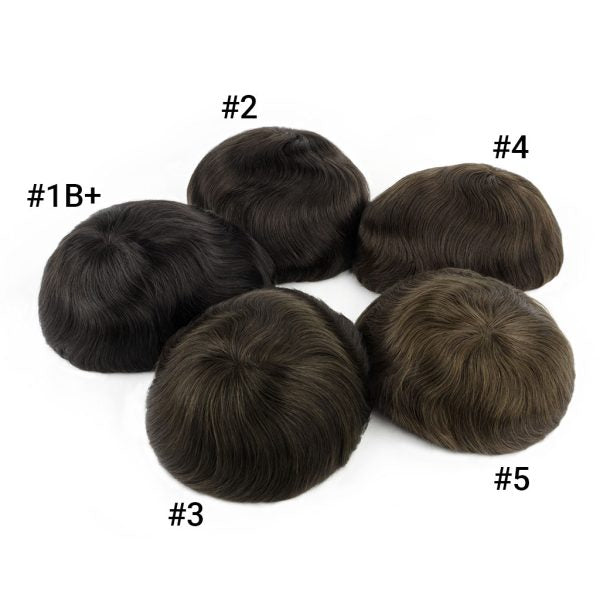 OX-SK Single Knot 0.12mm Skin Base Men's Toupee - Durable & Natural