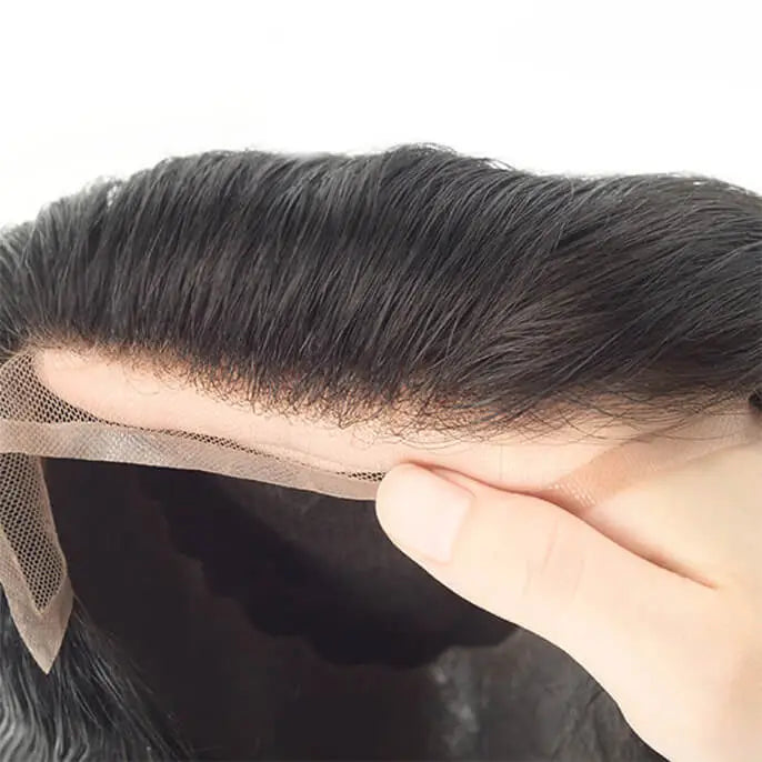 Custom French Lace With Skin Back And Sides Q6 Hair System Wholesale For Men