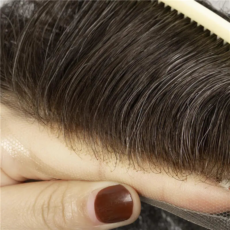 Custom Skin Base With French Lace Front Hair System Wholesale For Men