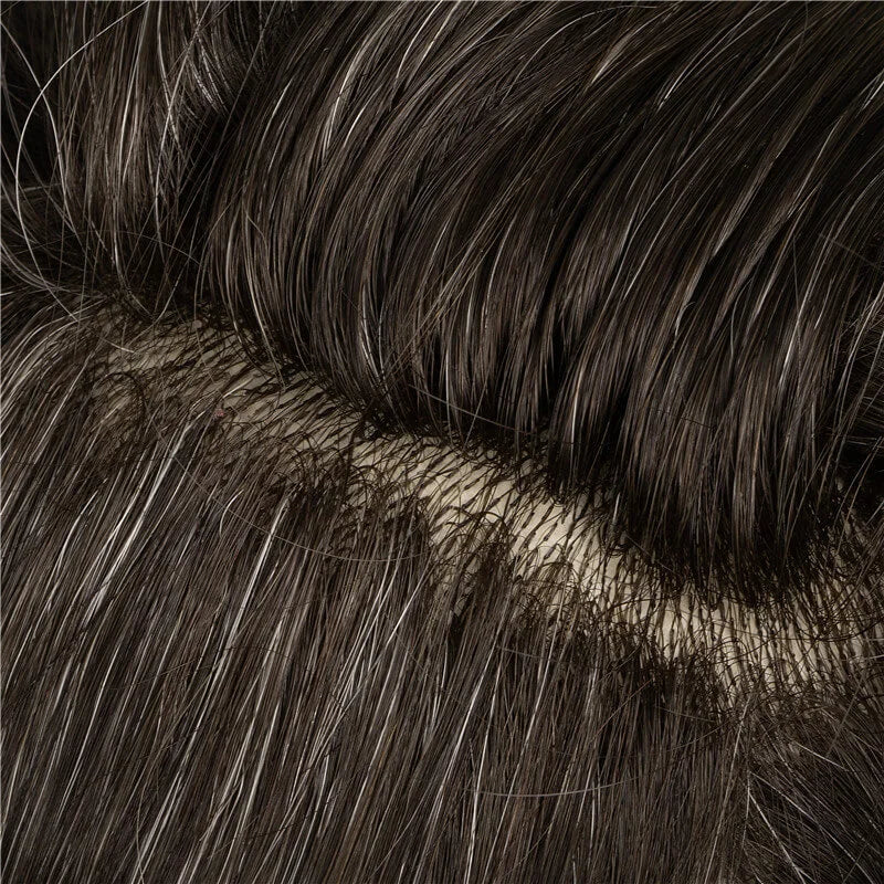 Custom Skin Base With French Lace Front Hair System Wholesale For Men