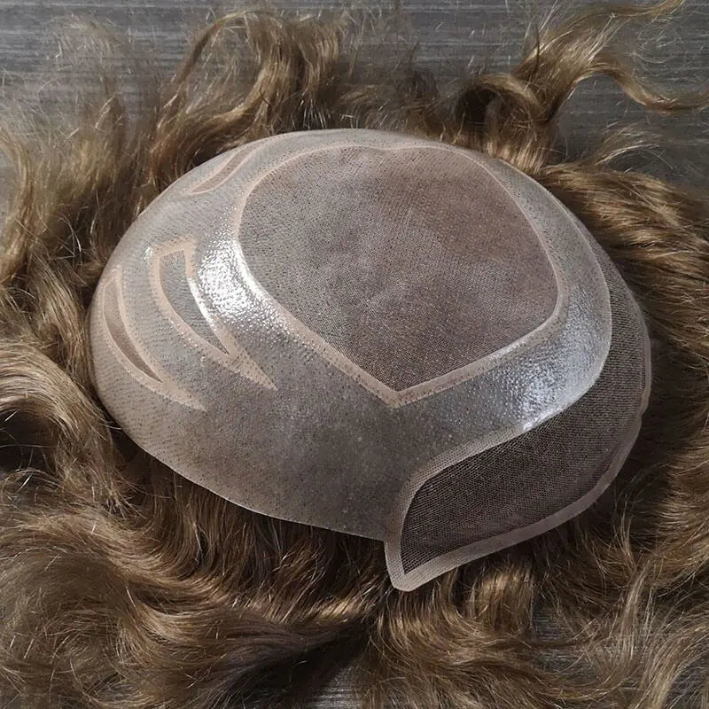 Custom Mono With Pu Cutaways French Lace Front Hair System Wholesale For Men