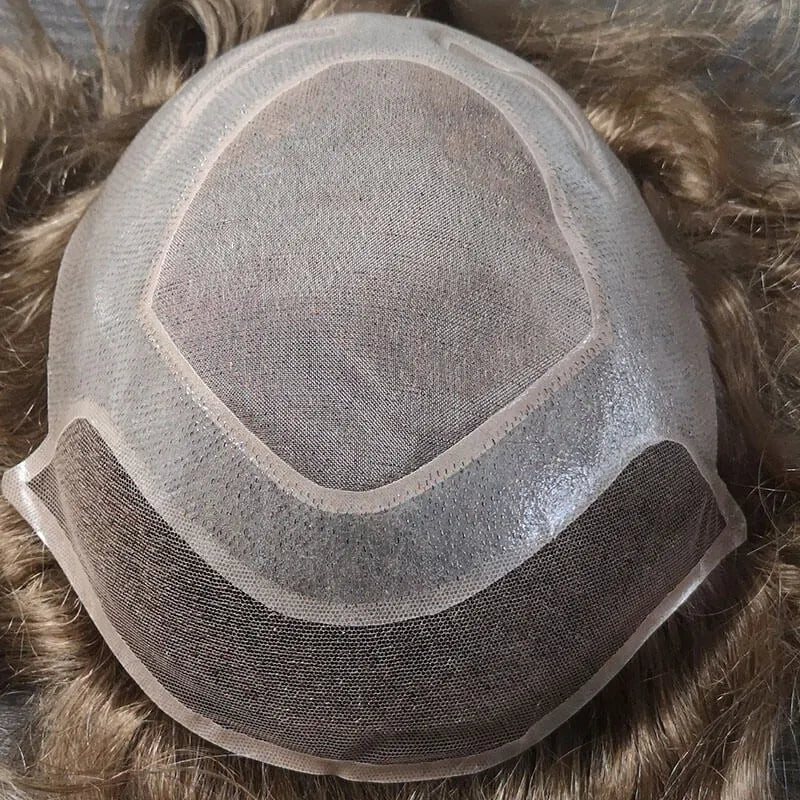 Custom Mono With Pu Cutaways French Lace Front Hair System Wholesale For Men