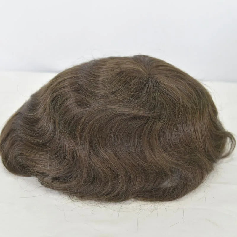 Custom Toupee Human Hair Men Fine Mono Hair System With PU for Men Male Hair Pieces