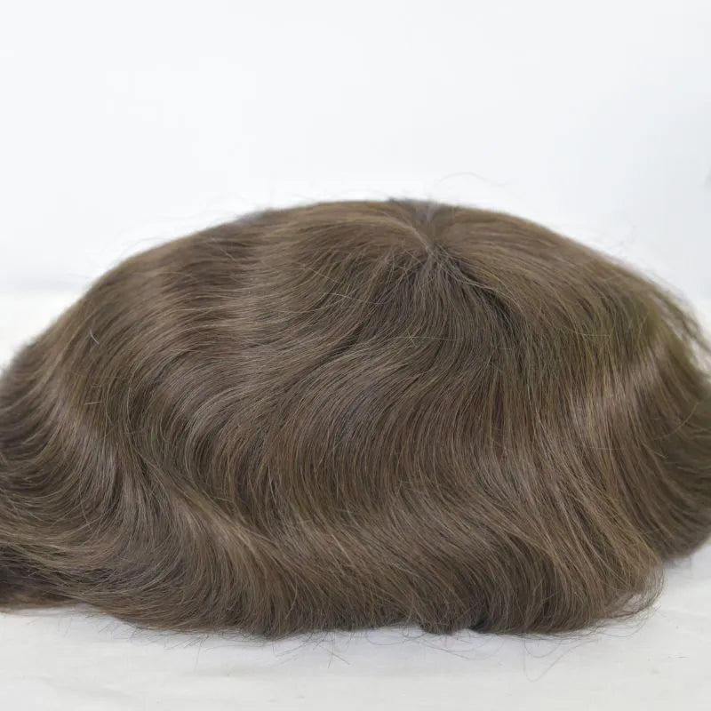 Custom Toupee Human Hair Men Fine Mono Hair System With PU for Men Male Hair Pieces