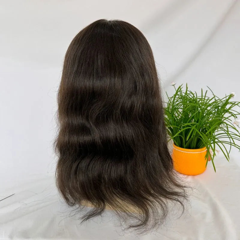 Customize Mens Toupee Hairpieces for Men Human Hair Replacement Wigs Lace Front with PU with Elastic Net Cap Base Hair Prosthesis