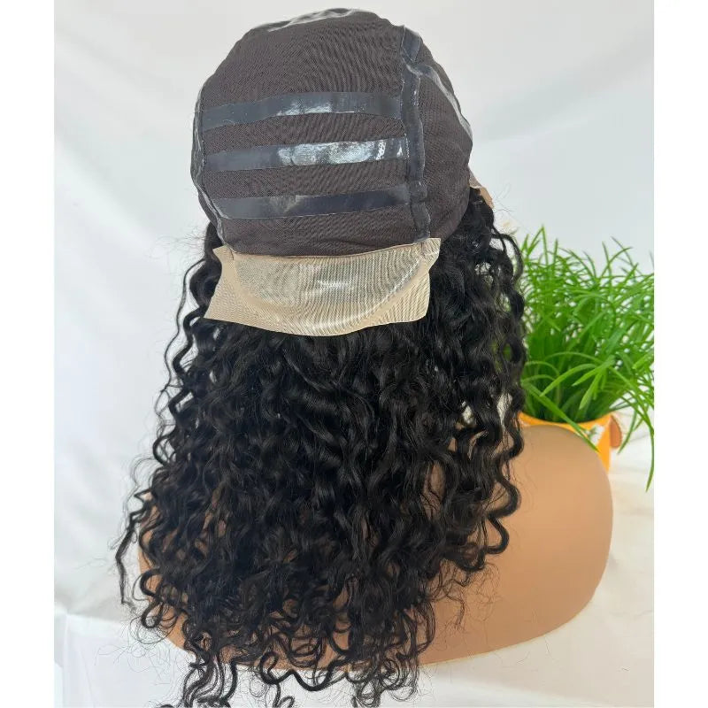 Customize Mens Toupee Hairpieces for Men Human Hair Replacement Wigs Lace Front with PU with Elastic Net Cap Base Hair Prosthesis with Silcone