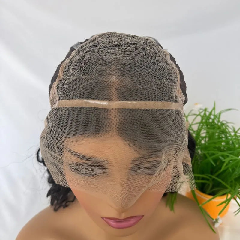 Customize Mens Toupee Hairpieces for Men Human Hair Replacement Wigs Lace Front with PU with Elastic Net Cap Base Hair Prosthesis with Silcone