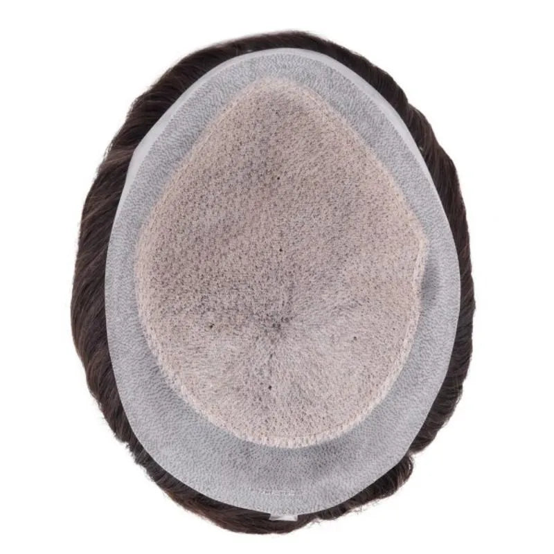 Customize Mens Toupee Silk Top PU Around PU Hairpieces for Men Human Hair Replacement Wigs