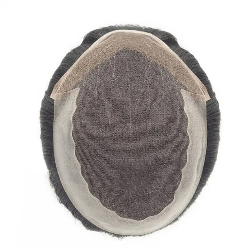 Custom Swiss Lace With Thin Skin PU Base Back And Sides Q6 Hair System Wholesale For Men