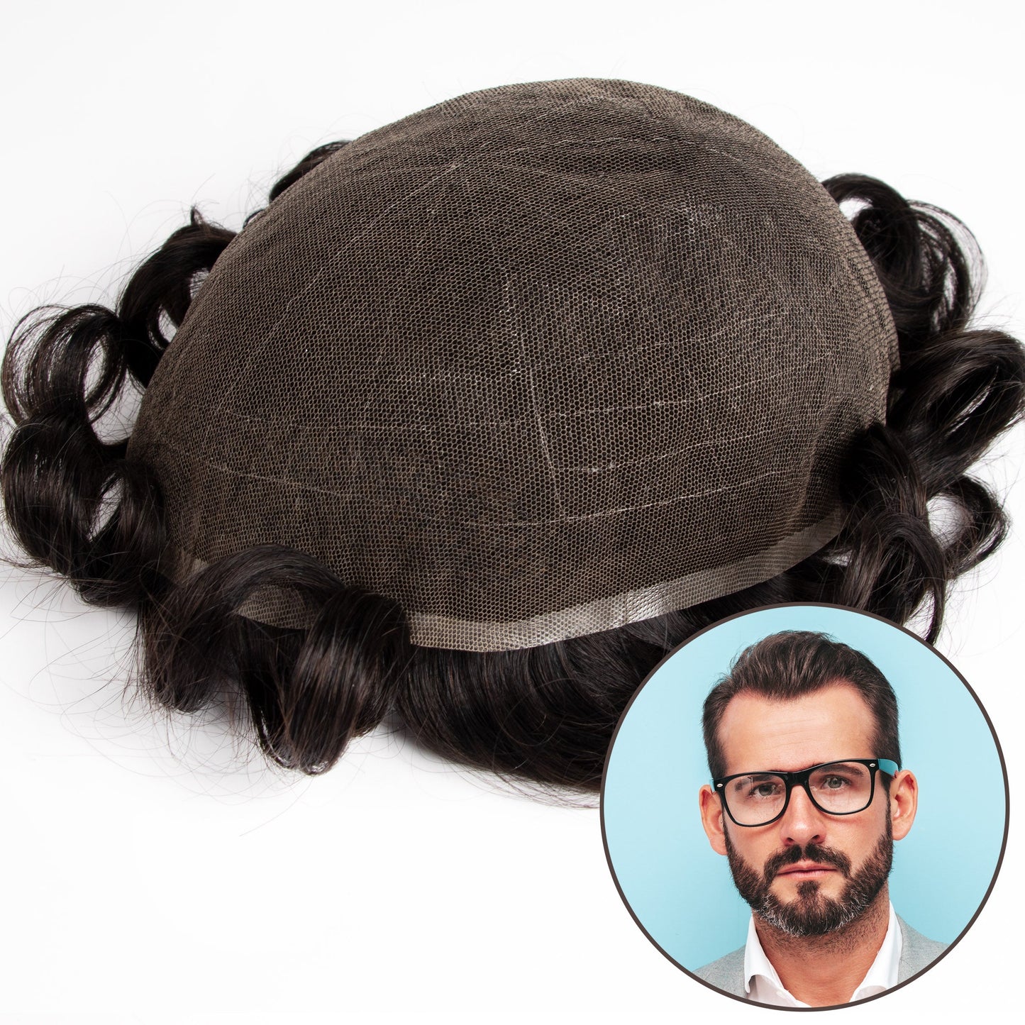 Full Swiss Lace Men's Toupee - Natural Hairline Human Hair Wig for Men, Breathable & Undetectable