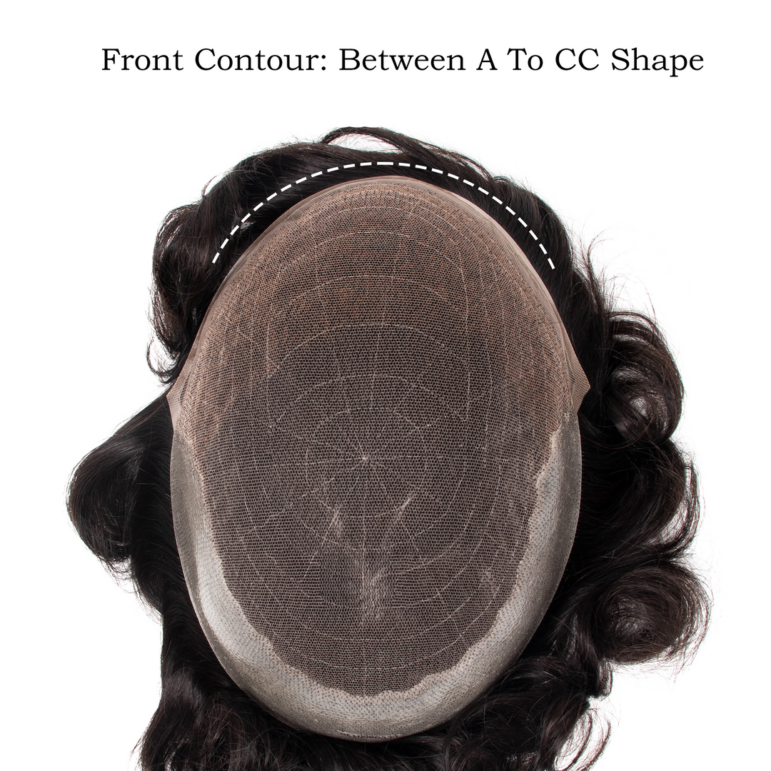 Swiss Lace Q6 Men's Toupee - Premium Human Hair Replacement System, Natural Hairline, Lightweight & Breathable, Full Lace Base, 6''x8'' 7"X9" 8"X10" 6"X9"