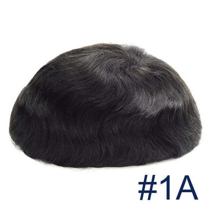 OX-SK Single Knot 0.12mm Skin Base Men's Toupee - Durable & Natural