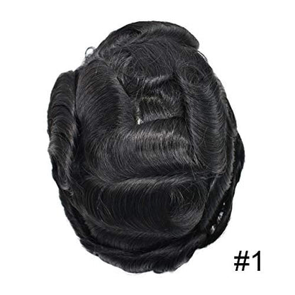 V-LOOP Men's Toupee - Natural Human Hair, Undetectable Hairpiece for Men