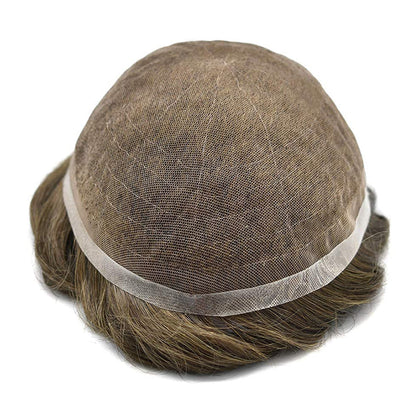 Full Swiss Lace Men's Toupee - Natural Hairline Human Hair Wig for Men, Breathable & Undetectable