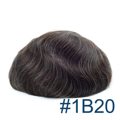OX-SK Single Knot 0.12mm Skin Base Men's Toupee - Durable & Natural
