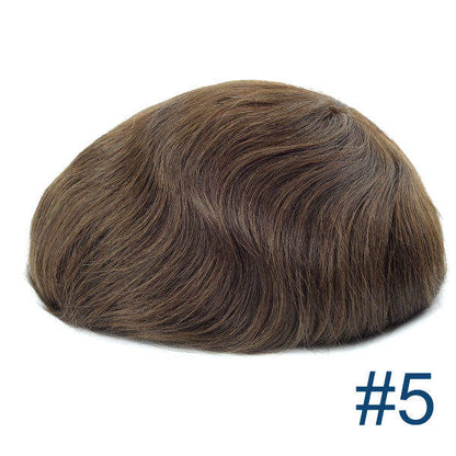 OX-SK Single Knot 0.12mm Skin Base Men's Toupee - Durable & Natural