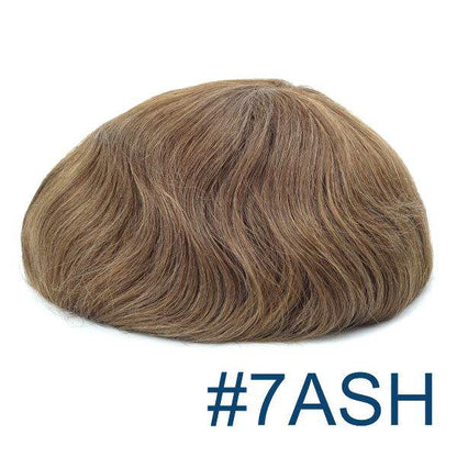 OX-SK Single Knot 0.12mm Skin Base Men's Toupee - Durable & Natural