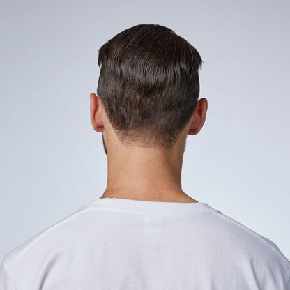 Men's Swiss Lace Toupee with PU Sides and Back – Natural Hair System for Full Coverage