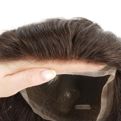 Full Lace Men's Toupee with Realistic Hairline & Parts - Wholesale
