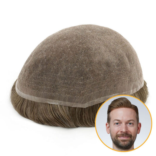 Monofilament Toupee for Men 80% Density