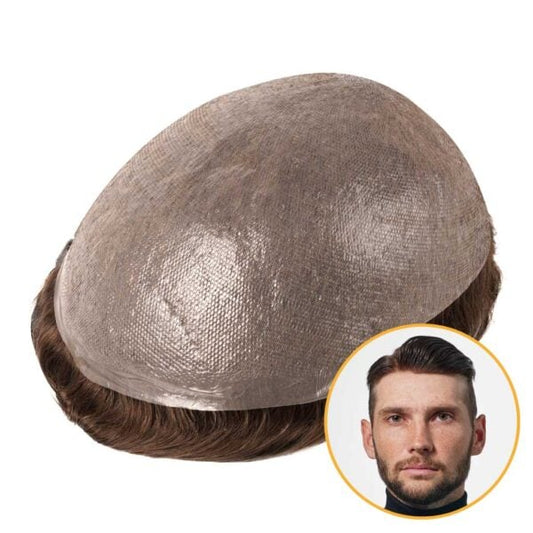 0.06mm Thin Skin Toupee Wholesale with 90% Density