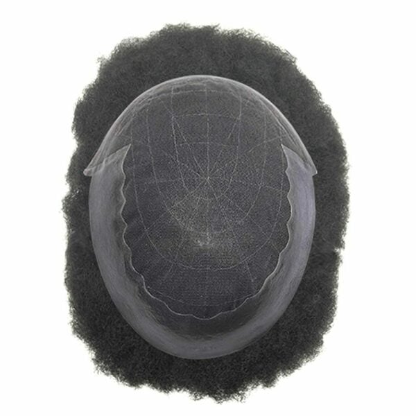 Man Weave Unit Swiss Lace Base with PU Sides and Back
