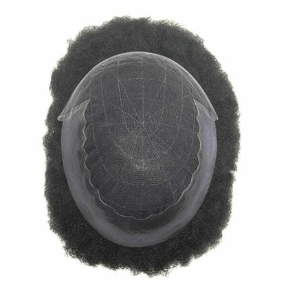Man Weave Unit Swiss Lace Base with PU Sides and Back