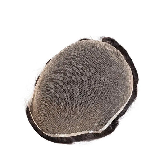 Custom Human Hair Men's Lace Toupee Wholesale Full Lace Hair System