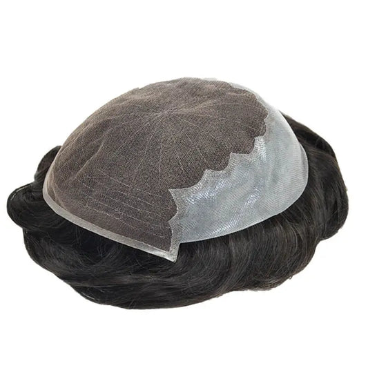 Custom French Lace With Skin Back And Sides Q6 Hair System Wholesale For Men
